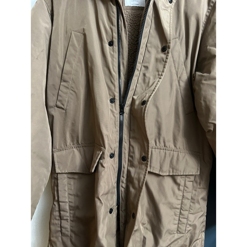 Old Navy Men's Tan Sherpa Lined Hooded Parka Jacket Size Large‎ - Picture 8 of 12